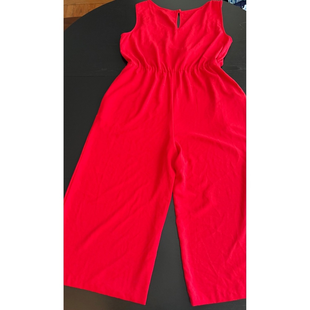 Connected Apparel Jumpsuit Womens Size 16 Red Sleeveless One-Piece Holiday Party - Picture 11 of 13